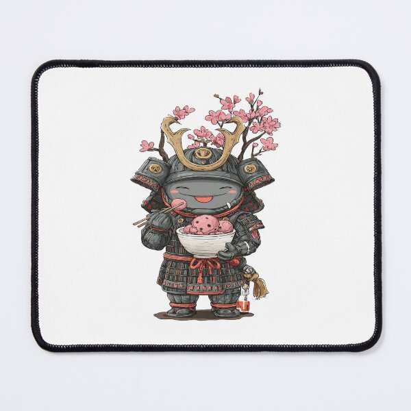 Item preview, chibi samurai warrior with takoyaki designed and sold by cutemakerotart.