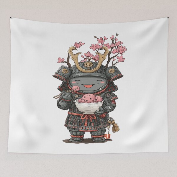 Item preview,  chibi samurai warrior with takoyaki  designed and sold by cutemakerotart.