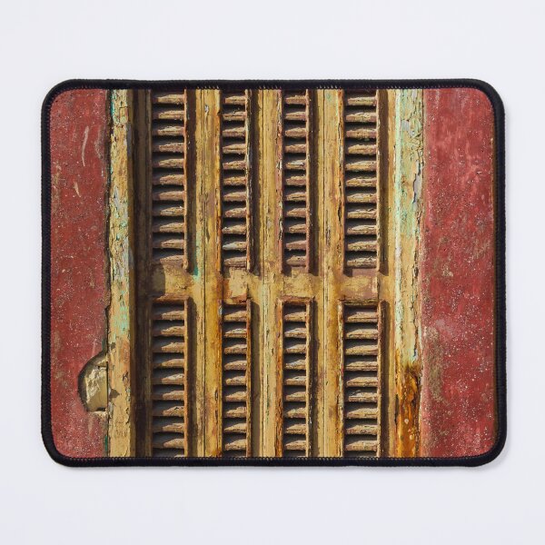 Item preview, Rustic Yellow Wooden Window With Red Frame on a Textured Wall designed and sold by Nmallia.
