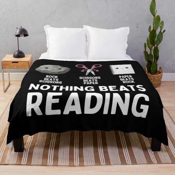 Item preview, Nothing Beats Reading - Rock Paper Scissors Funny Book Lover Kawaii Graphic designed and sold by Shopeon Designs.