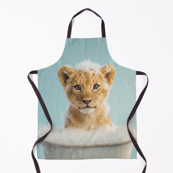 Item preview, Baby Lion Cub Bubble Bath Cute Nursery Bathroom Wall Art designed and sold by LazyOwlStore.