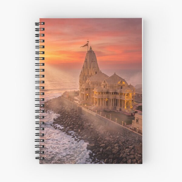 Item preview, Somnath Temple by the Arabian Sea at Sunset designed and sold by CosmicLotusArt.