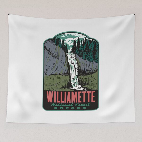 Item preview, Willamette National Forest Salt Creek Falls Retro Travel Art designed and sold by HalpinDesign.