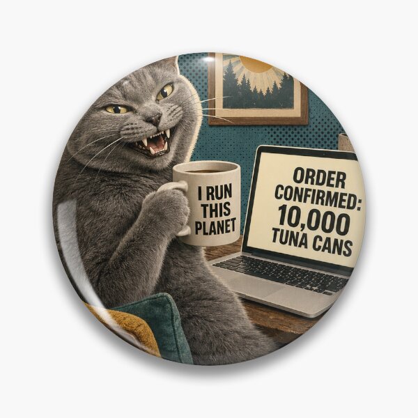Item preview, Sarcastic Boss Cat Collage Tee - I Run This Planet Funny Cat Design designed and sold by KIDEnia.