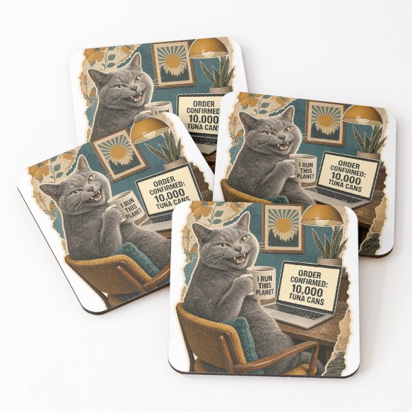 Item preview, Sarcastic Boss Cat Collage Tee - I Run This Planet Funny Cat Design designed and sold by KIDEnia.