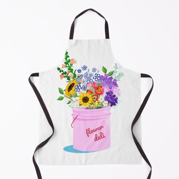 Item preview, Pink Bucket Flower Deli Fresh Wildflowers Bucket Illustration designed and sold by MindMakerStudio.