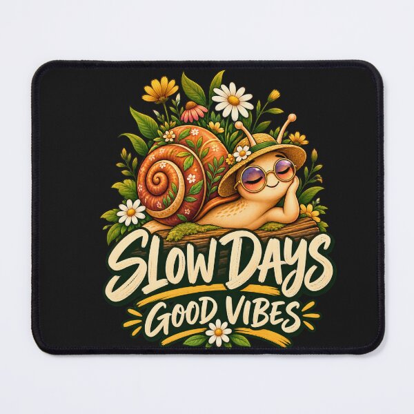 Item preview, Slow Days Good Vibes Snail Slow Living Botanical Design designed and sold by AdicretorDesign.