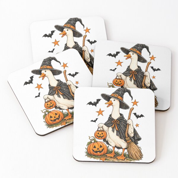 Item preview, Halloween Witch Goose – Funny illustration with pumpkin and broom designed and sold by J-Impression.