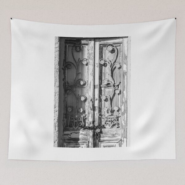 Item preview, Rustic Weathered Door with Floral Wrought Iron and Padlock Detail designed and sold by Nmallia.