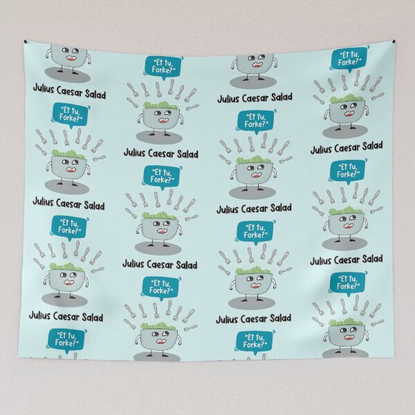 Item preview, Book Puns Shakespeare Julius Caesar Salad Cartoon designed and sold by Renata Illustrata.
