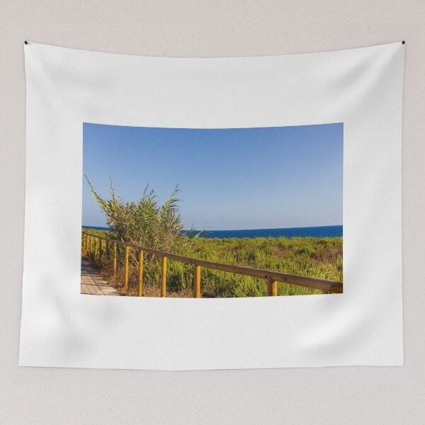 Item preview, Scenic Coastal Pathway Overlooking Lush Greenery and the Clear Blue Ocean designed and sold by Nmallia.