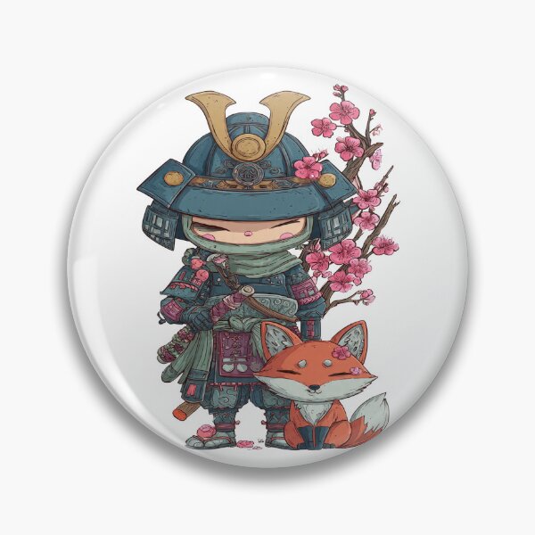 Item preview,  chibi samurai warrior with fox designed and sold by cutemakerotart.
