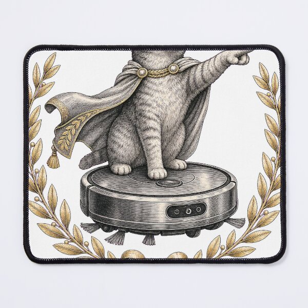 Item preview, Conquering The Living Room Cat Chariot Engraving T-Shirt Design designed and sold by KIDEnia.