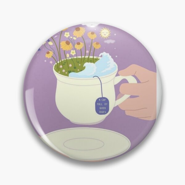 Item preview, A Cup Full of Good Vibes Surreal Teacup Garden Illustration designed and sold by MindMakerStudio.