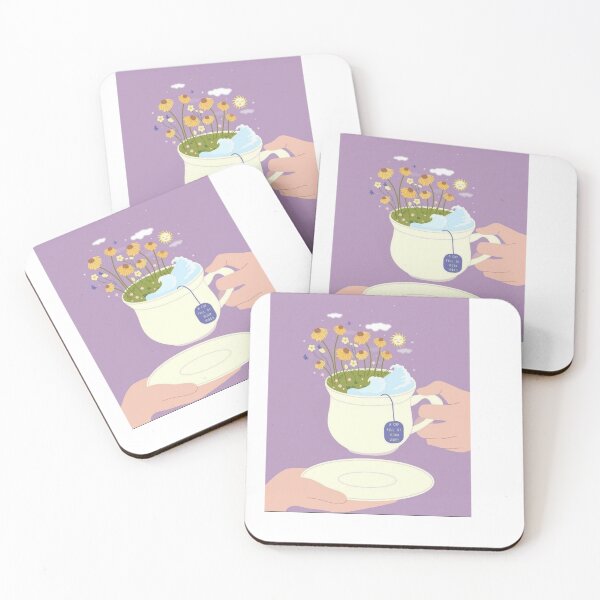 Item preview, A Cup Full of Good Vibes Surreal Teacup Garden Illustration designed and sold by MindMakerStudio.
