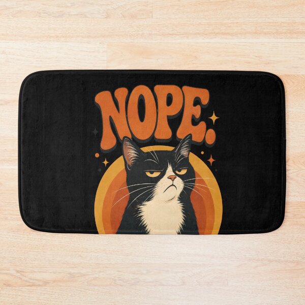 Item preview, Nope Grumpy Cat Funny Sarcastic Quote Retro 70s designed and sold by Retro Whiskers.