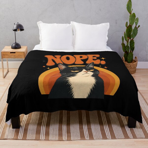 Item preview, Nope Grumpy Cat Funny Sarcastic Quote Retro 70s designed and sold by Retro Whiskers.