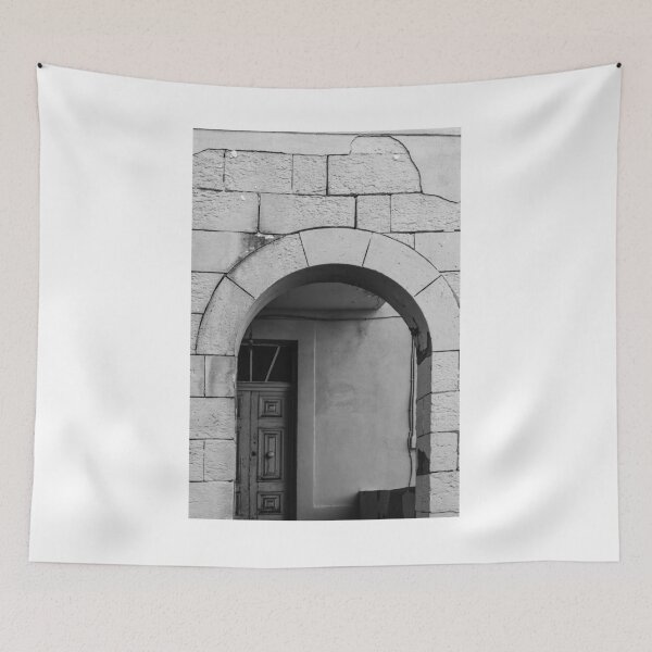 Item preview, Black and White Photograph of an Arched Stone Doorway designed and sold by Nmallia.