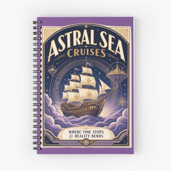 Item preview, Astral Sea Cruises - Cosmic Vintage Travel Poster RPG Wall Art designed and sold by Dice_Goblin_Studio.
