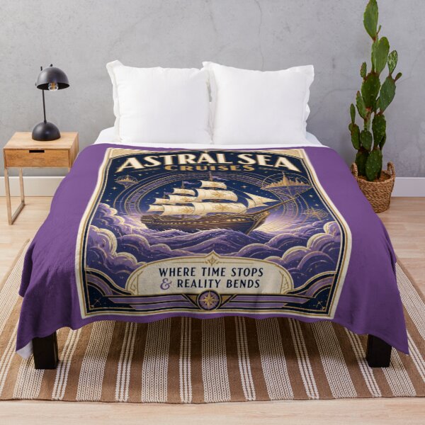 Item preview, Astral Sea Cruises - Cosmic Vintage Travel Poster RPG Wall Art designed and sold by Dice_Goblin_Studio.