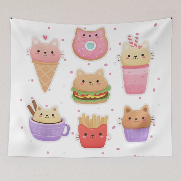 Item preview, Kawaii Cat Food & Sweet Treats Sticker Collection designed and sold by arguntalamijani.