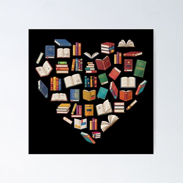 Item preview, Heart Made of Books - Book Lover & Bibliophile Design designed and sold by Shopeon Designs.
