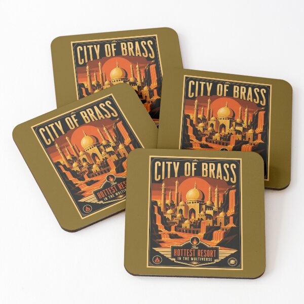 Item preview, City of Brass Resort - Elemental Fire Vintage Travel Poster RPG Art designed and sold by Dice_Goblin_Studio.
