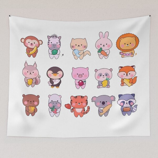 Item preview, Adorable Kawaii Animal Stickers Holding Favorite Treats and Objects designed and sold by arguntalamijani.