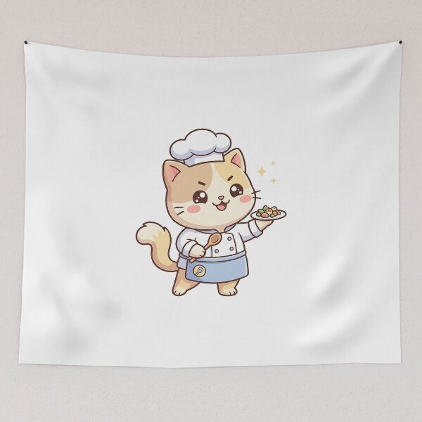Item preview, Cute Chef Cat With Signature Dish designed and sold by HoopeStylee.