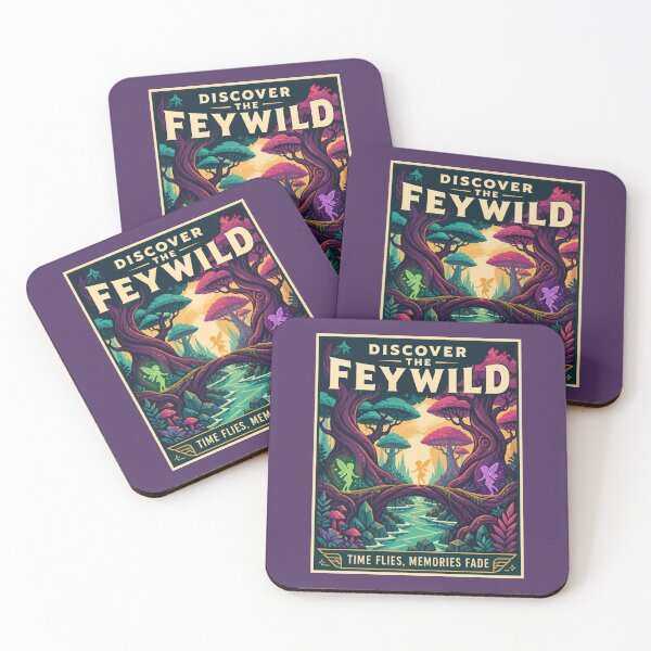 Item preview, Discover The Feywild - Enchanted Forest Vintage Travel Poster RPG Art designed and sold by Dice_Goblin_Studio.