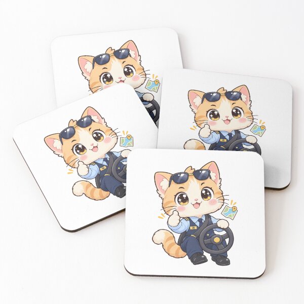Item preview, Kawaii Cat Driver On The Road designed and sold by HoopeStylee.