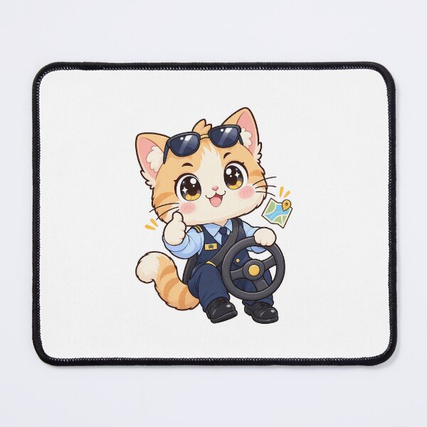 Item preview, Kawaii Cat Driver On The Road designed and sold by HoopeStylee.