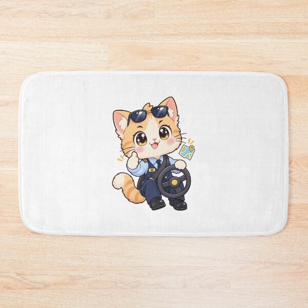 Item preview, Kawaii Cat Driver On The Road designed and sold by HoopeStylee.