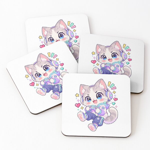 Item preview, Kawaii Cat Gamer Celebrating Victory designed and sold by HoopeStylee.