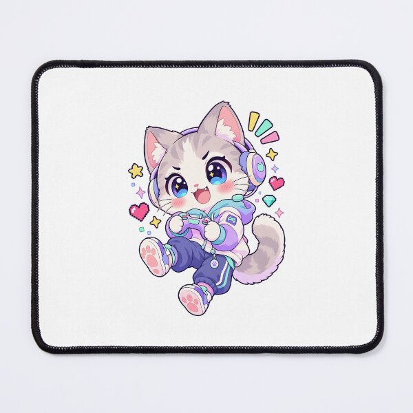 Item preview, Kawaii Cat Gamer Celebrating Victory designed and sold by HoopeStylee.