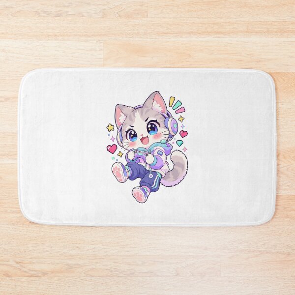 Item preview, Kawaii Cat Gamer Celebrating Victory designed and sold by HoopeStylee.