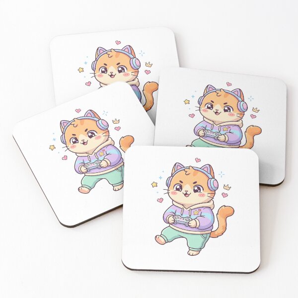 Item preview, Kawaii Cat Gamer Celebrating Victory designed and sold by HoopeStylee.
