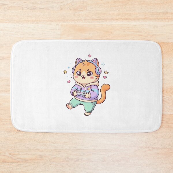 Item preview, Kawaii Cat Gamer Celebrating Victory designed and sold by HoopeStylee.