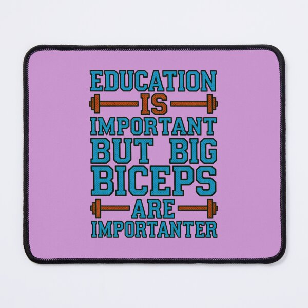 Item preview, Big Biceps Are Importanter Funny Gym Workout Quote designed and sold by creativerooney.