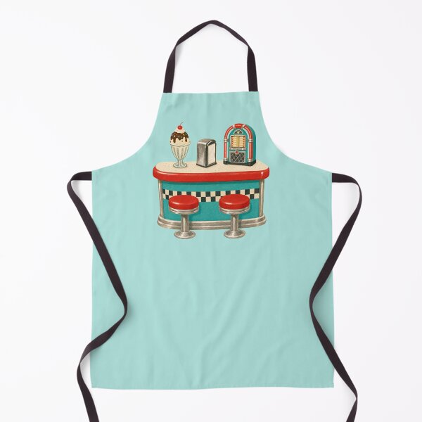 Item preview, Retro Diner Milkshake & Jukebox Vintage Illustration designed and sold by Spring Things.