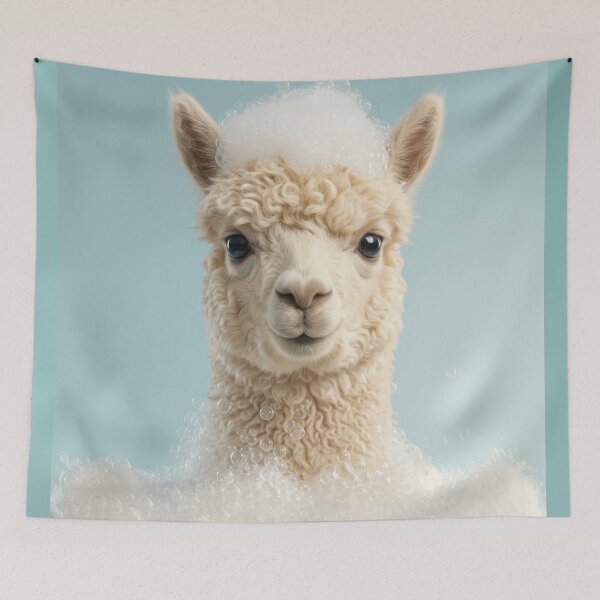 Item preview, Baby Alpaca Bubble Bath Cute Nursery Bathroom Wall Art designed and sold by LazyOwlStore.