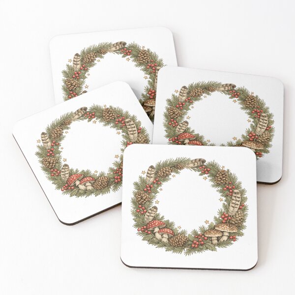 Item preview, Woodland Cozy Christmas Wreath Botanical Vintage Naturalist Gift  designed and sold by Artycom.