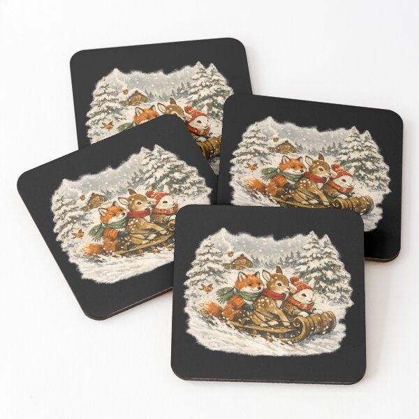 Item preview, Cozy Christmas Woodland Animals Sled Nordic Christmas Gift  designed and sold by Artycom.
