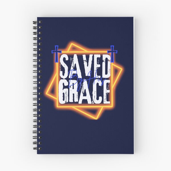 Item preview, Saved By His Grace - Redemption Bible Verse Quote  - Gifts For Grandma - Navy Blue designed and sold by Doiemacreations.