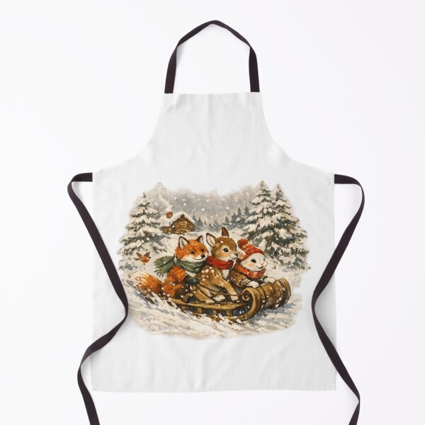 Item preview, Cozy Christmas Woodland Animals Sled Nordic Christmas Gift designed and sold by Artycom.