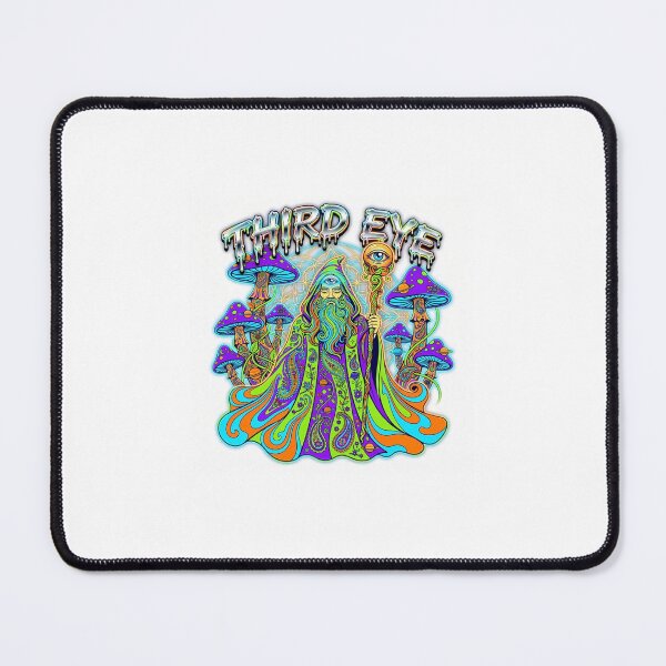 Item preview, Third Eye Psychedelic Mushroom Wizard Graphic designed and sold by WeirdWheeledArt.