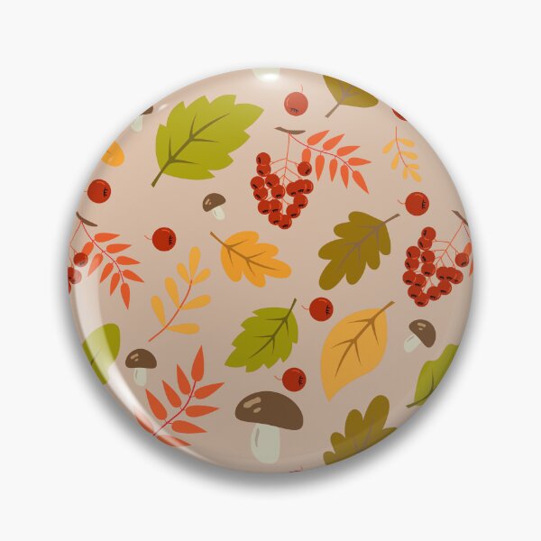 Item preview, Autumn Leaves and Rowan Berries Botanical Pattern designed and sold by ElenMart.