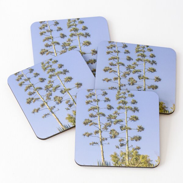 Item preview, Tall Agave Plants with Flowers Against a Clear Blue Sky designed and sold by Nmallia.