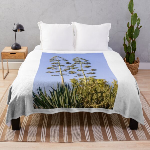 Item preview, Tall Agave Plants with Flowers Against a Clear Blue Sky designed and sold by Nmallia.