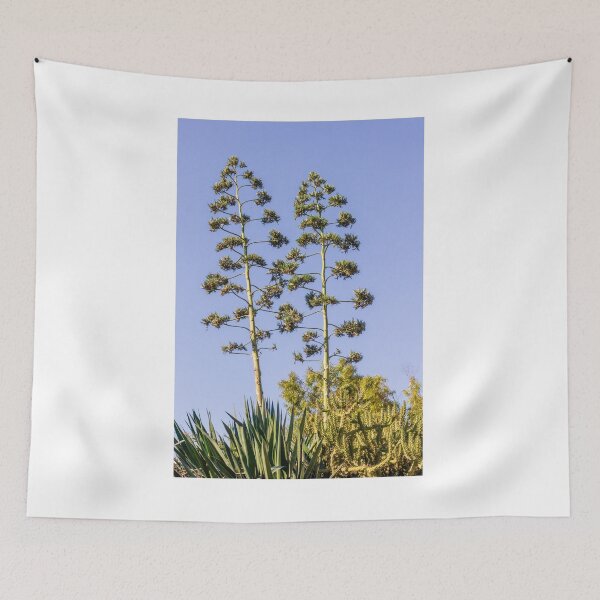 Item preview, Tall Agave Plants with Flowers Against a Clear Blue Sky designed and sold by Nmallia.